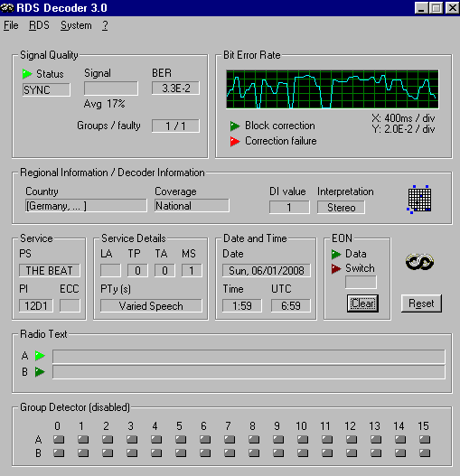 RDSDec 3.0 screenshot of KBBT, 98.5, Schertz, TX
