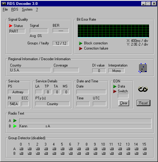 RDSDec 3.0 screenshot of WACO, 99.9, Waco, TX