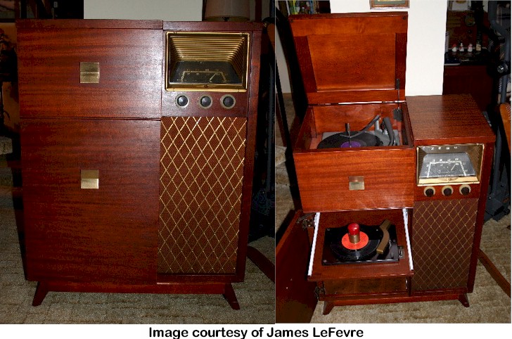 Stewart-Warner AM-FM-Phono - someone else's unit- ours did not have a 45-rpm turntable