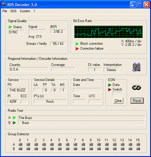 RDSDec 3.0 screenshot of KTBZ, 94.5, Houston, TX