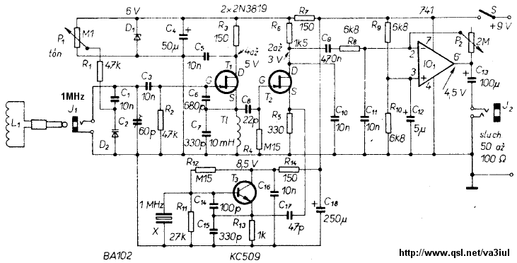 Metal detector circuit diagrams and projects