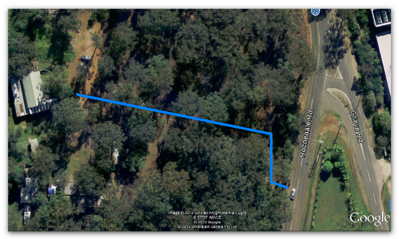 Map of Rochedale Road, showing entrance