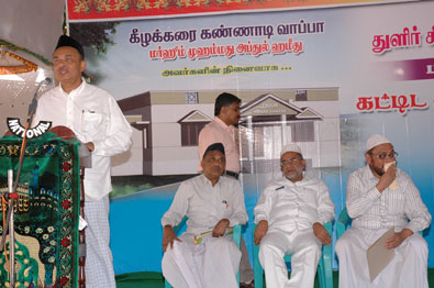 Alhaj Jb. Syed Salahuddin, address the gathering on the occassion of the foundation stone laying ceremony for a rehabilitation centre at Thulir special children school, Kayalpatnam in memory of his beloved father late Haji Mohamed Abdul Hameed on August 20, 2007.