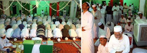 Whole Quran recites in one Rakah (Taraveeh Prayer) at Arampally Masjid in Kayalpattinam on 12th September 2009, by Al Hafil SMB Mohammad Noohu.