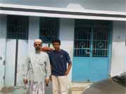 My nephew Mr.Hasan Fuaad and Myself standing in front of APJ Abdul Kalam's House at Rameswaram on 28/12/2009.