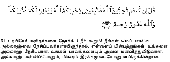 Holy Quran - S3A31