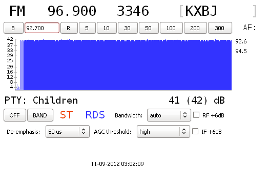 RDS decoding on KXBJ 96.9
