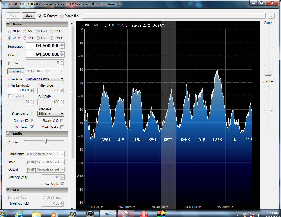 SDR# display 93.7-95.5 MHz - Sept 23, 2012