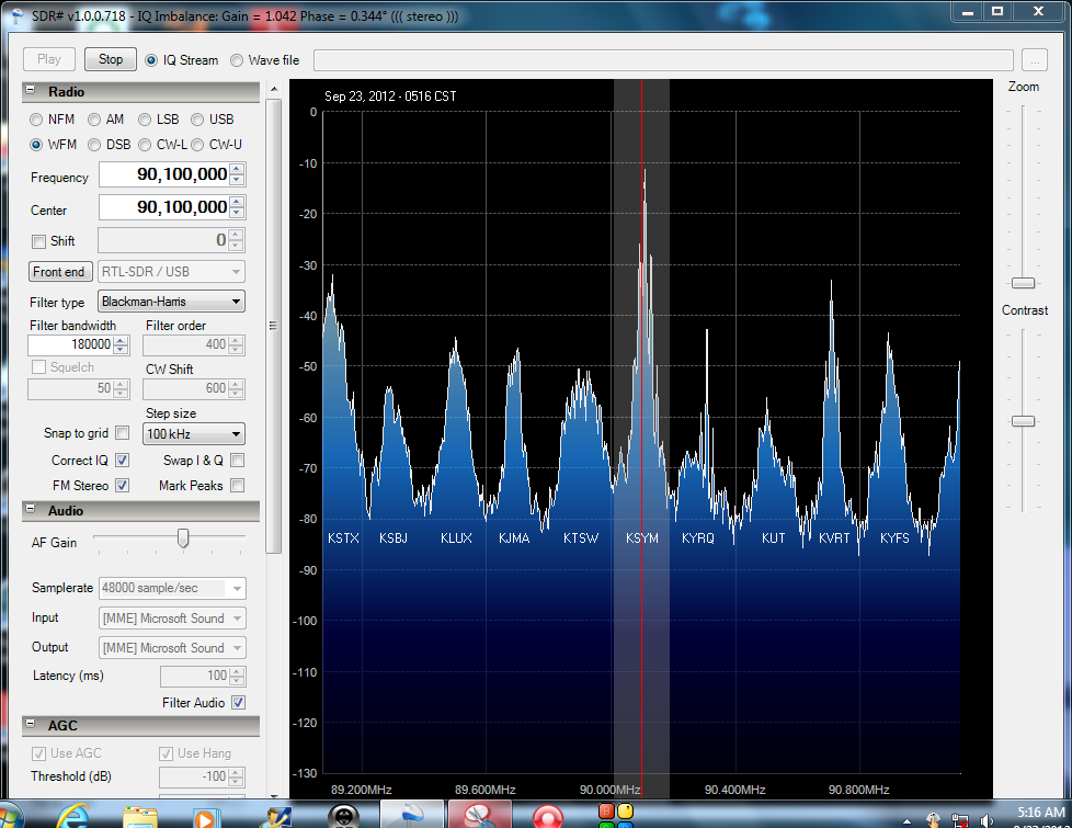 SDR# display 89.1-90.9 MHz - Sept 23, 2012