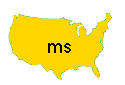 US ms Count by State Map (gold) - WA5IYX