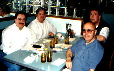 Spring 2000 planning meeting (L to R: Bob W1RPG, Dave W1CTN, John W1JON, Uli N2IYG)