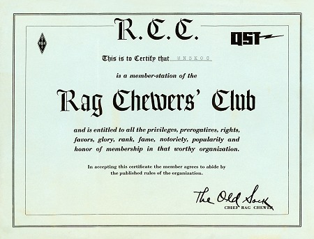 Ragchwers Club Award