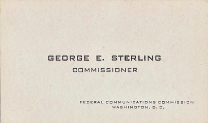 George Sterlings Business Card