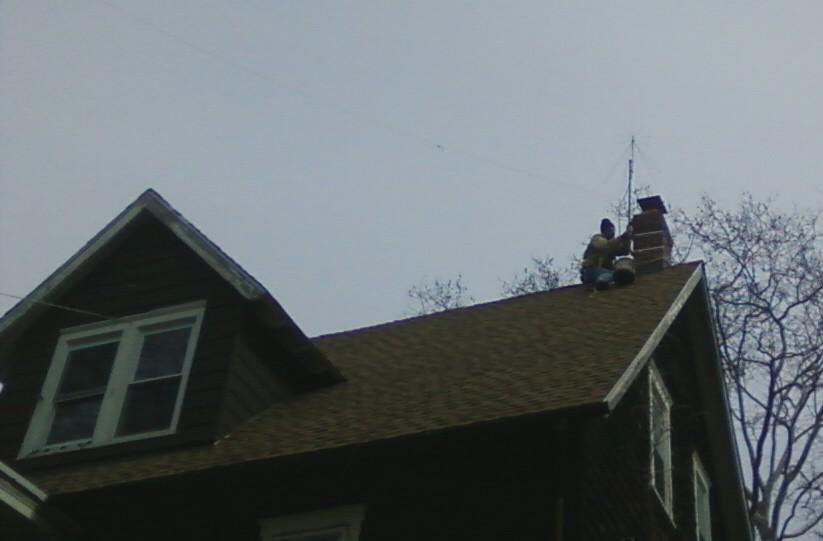 D3000N being installed on W3VD's chimney