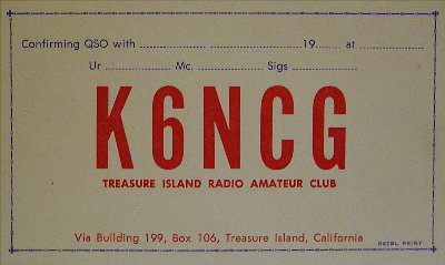 K6NCG QSL Card