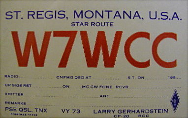 W7WCC QSL Card