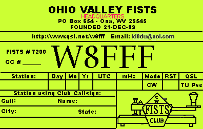 W8FFF QSL Card
