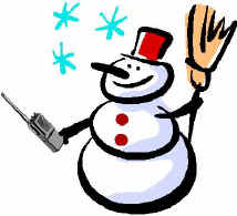 snowman with ham radio handie-talkie