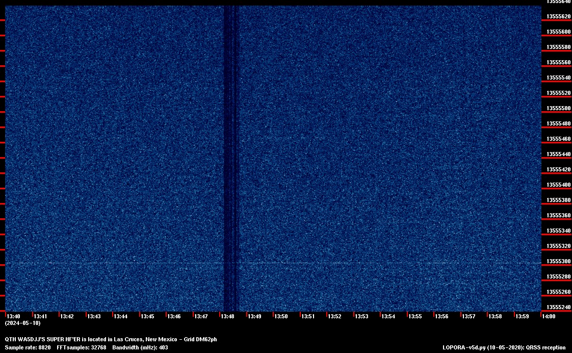 Image of the current QRSS 20M 20 Min spectrum capture