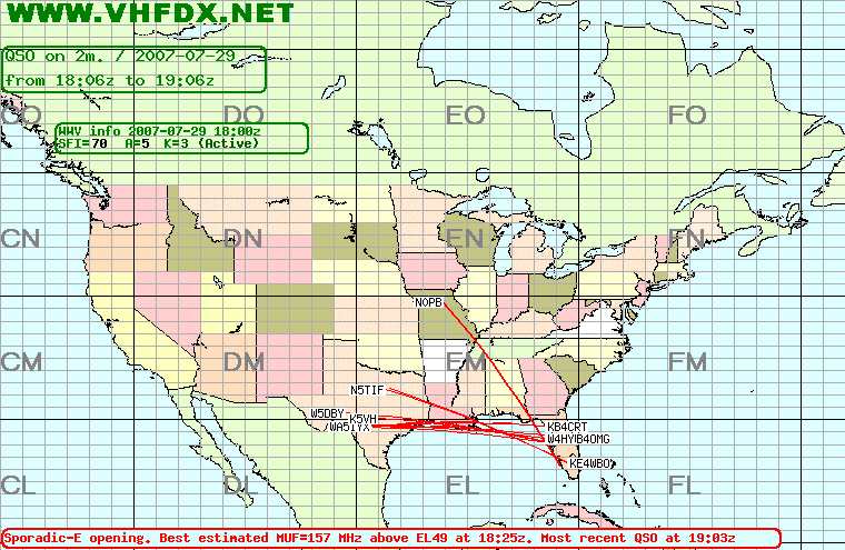 Jul 29, 2007VHFDX.NET North American 2m Es Path Maps