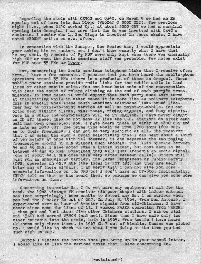 scan of carbon of WA5IYX April 12, 1968 letter to K6EDX - page 2