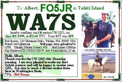 Click to see full size QSL to Albert FO5JR
