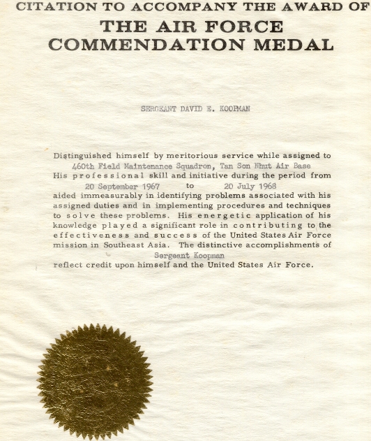 Citation to the Award of the AFCM