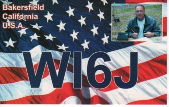 The WI6J QSL card. The card was printed by Gennady Treus UX5UO print.