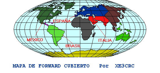 Mapa-Mundi de Forward de XE3CRC