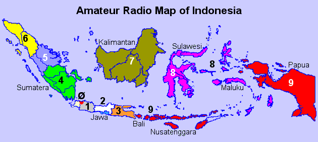Amateur Radio Map of Indonesia