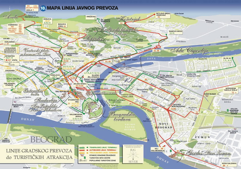 mapa beograda autobuske linije Radio klub 
