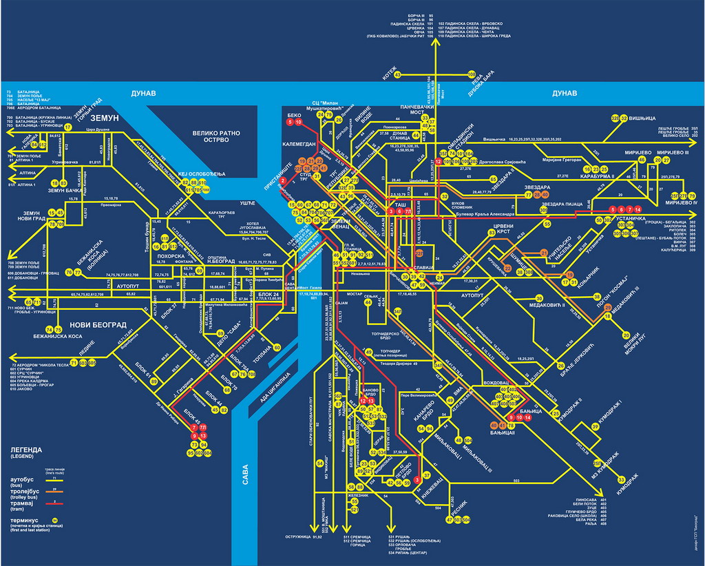 mapa beograda sa gradskim linijama Radio klub 