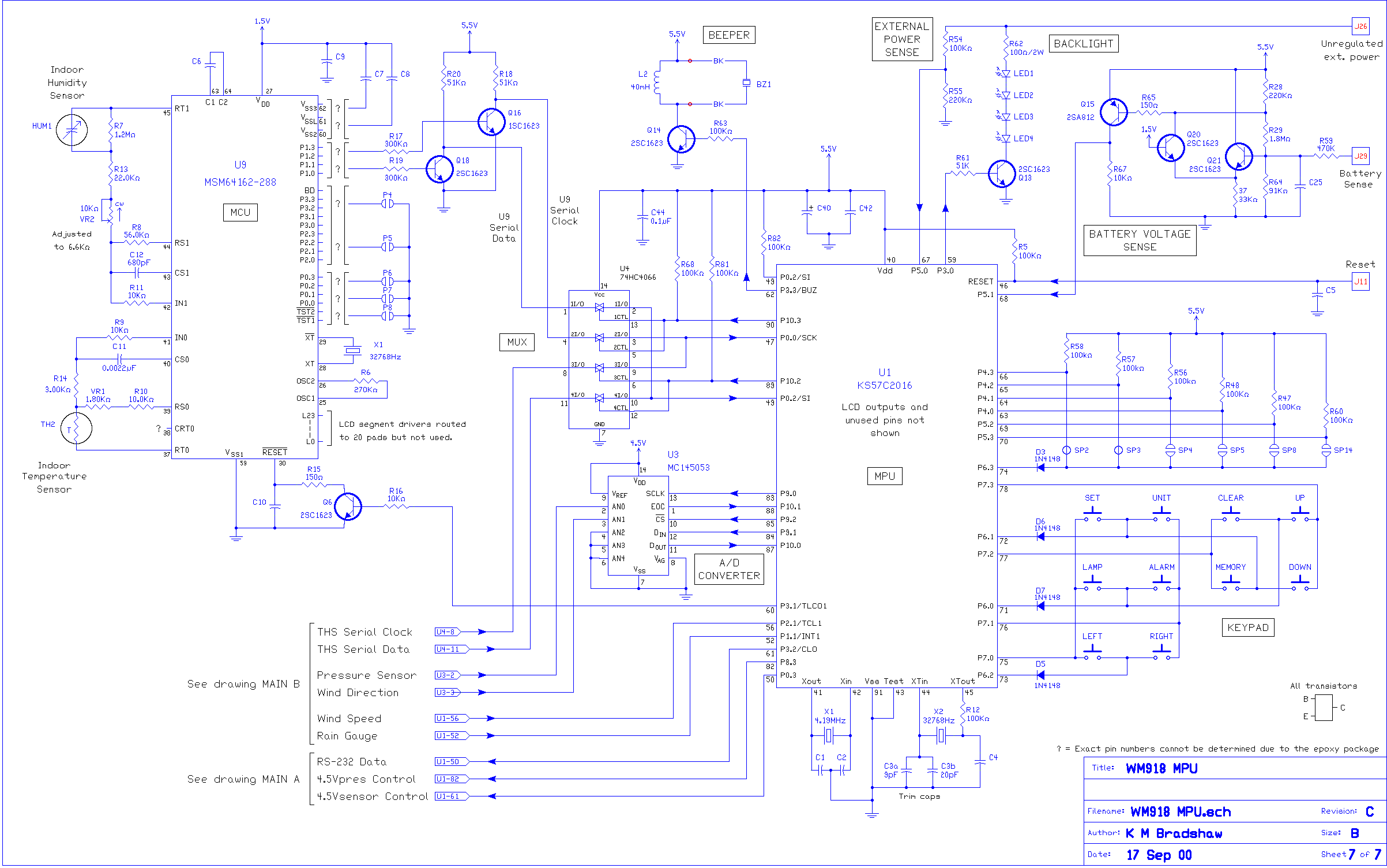 MPU, MCU and misc. main board items