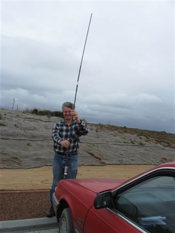 A quick check of the mobile whip antenna after arriving.