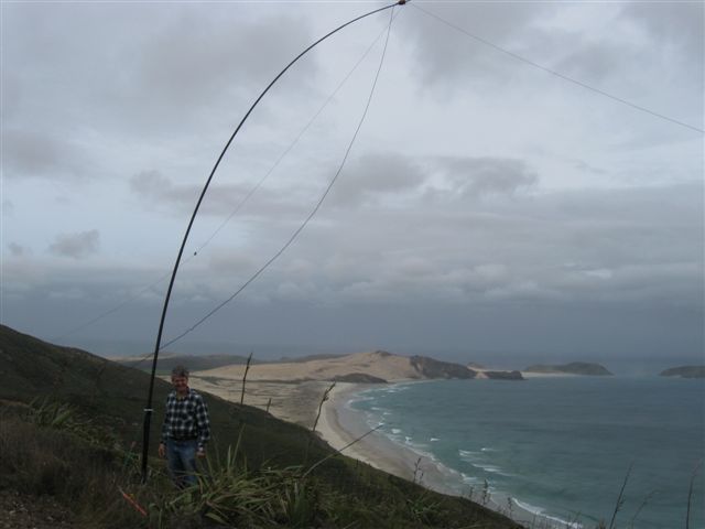Dipole set up, leaning into the wind
