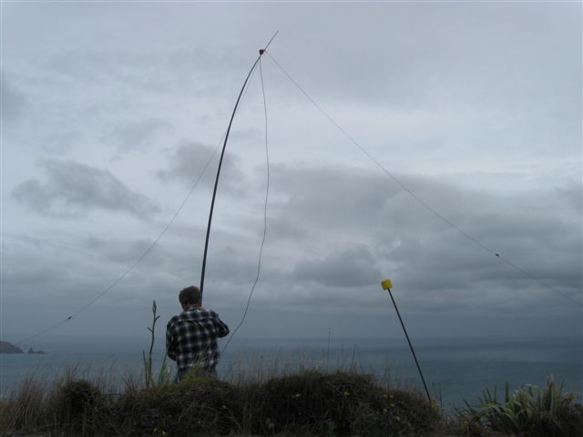 Final antenna check before the evenings QSO's from Cape Reinga