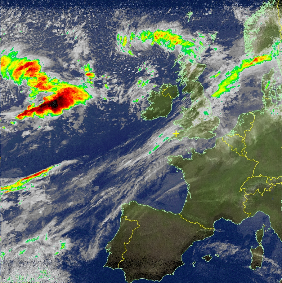 Weather satellite images recorded at