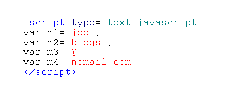 JavaScript code showing declaration of some variables