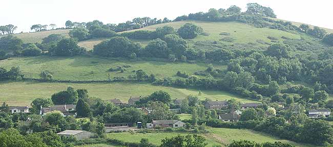 Doddiscombsleigh as seen from the opposite valley