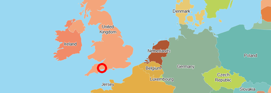 Page header graphic: Map of Europe with M0WAN location marked, by Andrew Westcott