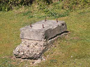 Concrete anchor point set within a traverse, Upton Towans