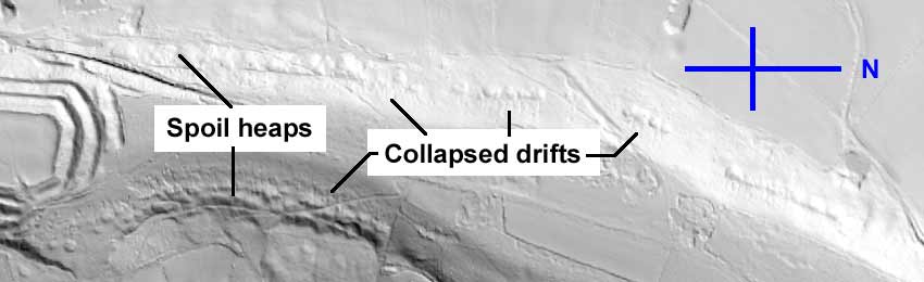 LIDAR map of the whetstone mines around the Hembury Fort area