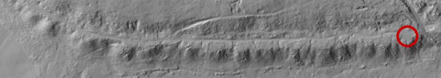 LIDAR map of the mines around Rhododendron Wood