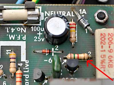 Showing dropper resistor R2