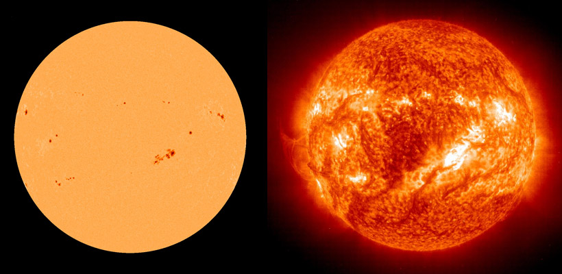 Compare Sunspots vs Flares