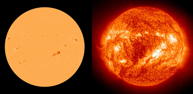 Compare Sunspots and Flares