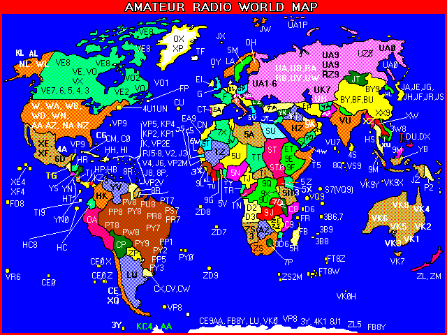 Amateur Radio Map of the world