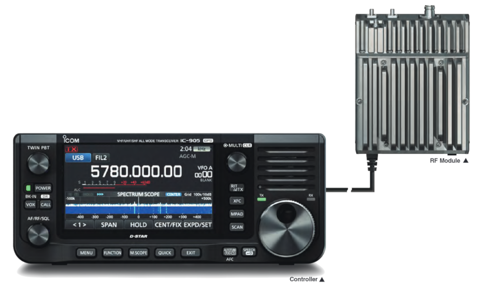 IC-905 Control & RF Units (courtesy Icom Inc.)