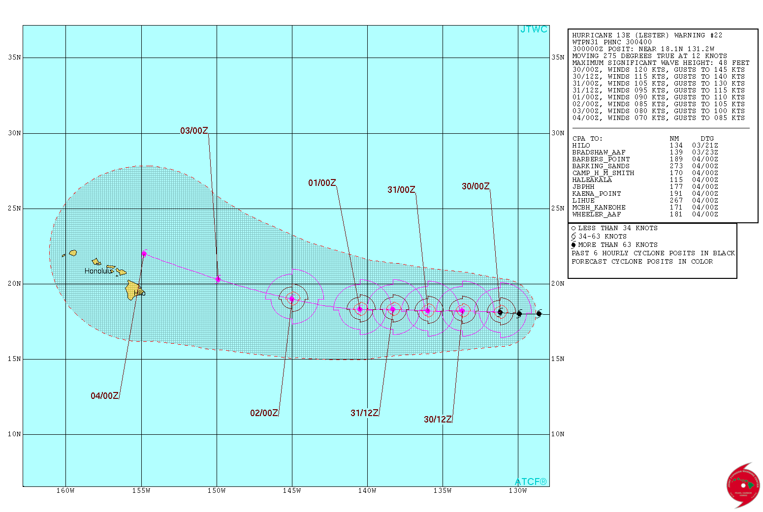 JTWC TS 13 2016 Forecast 22
