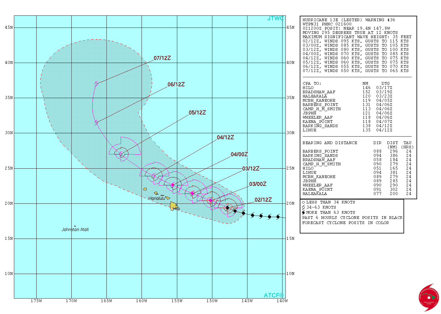 JTWC TS 13 2016 Forecast 36